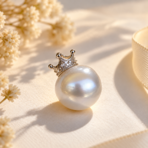 Australian White pearl crown pendant 14.5mm S925, pendant only - image 1