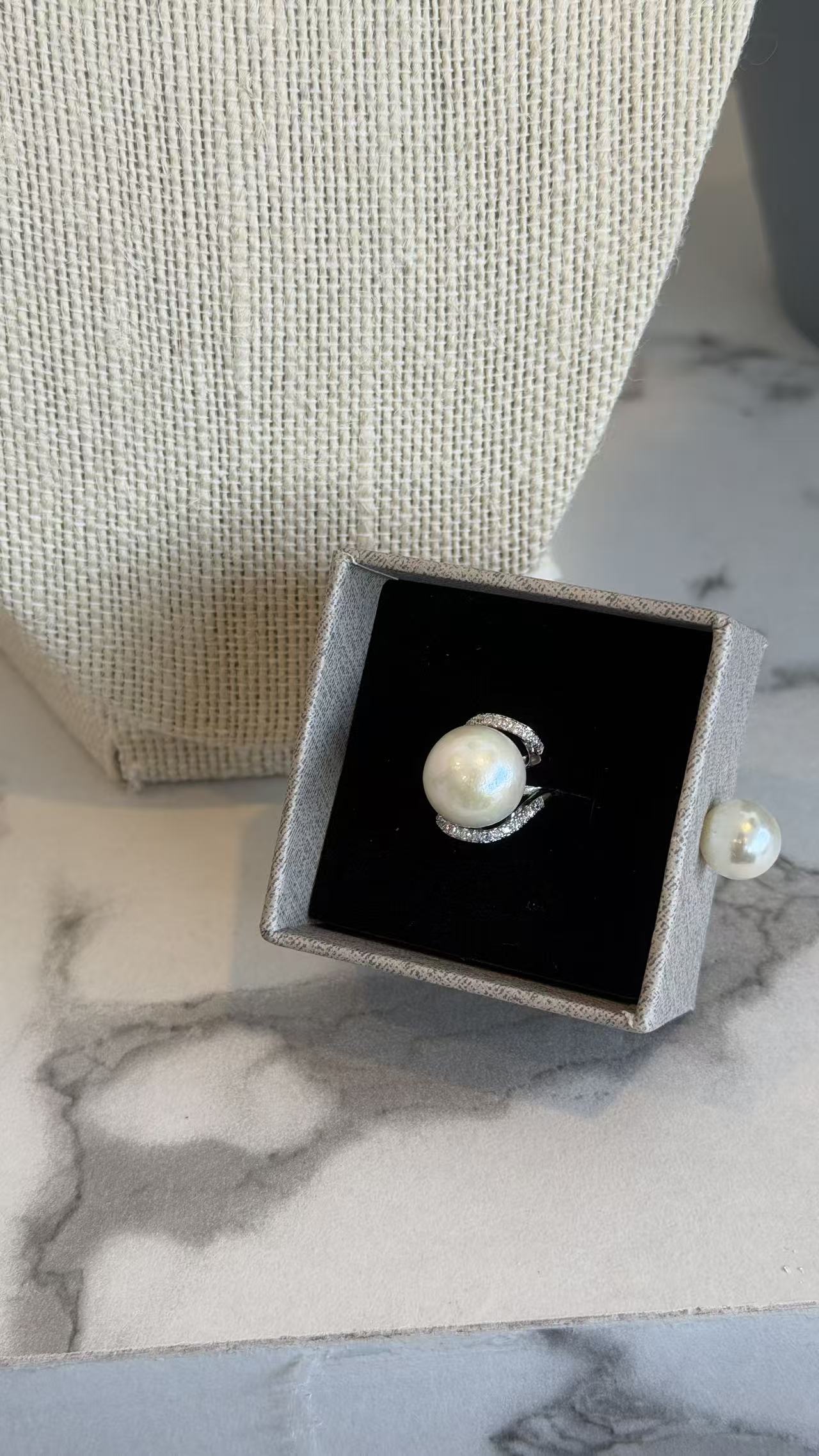 Elegant Curve 12mm Edison Pearl Ring